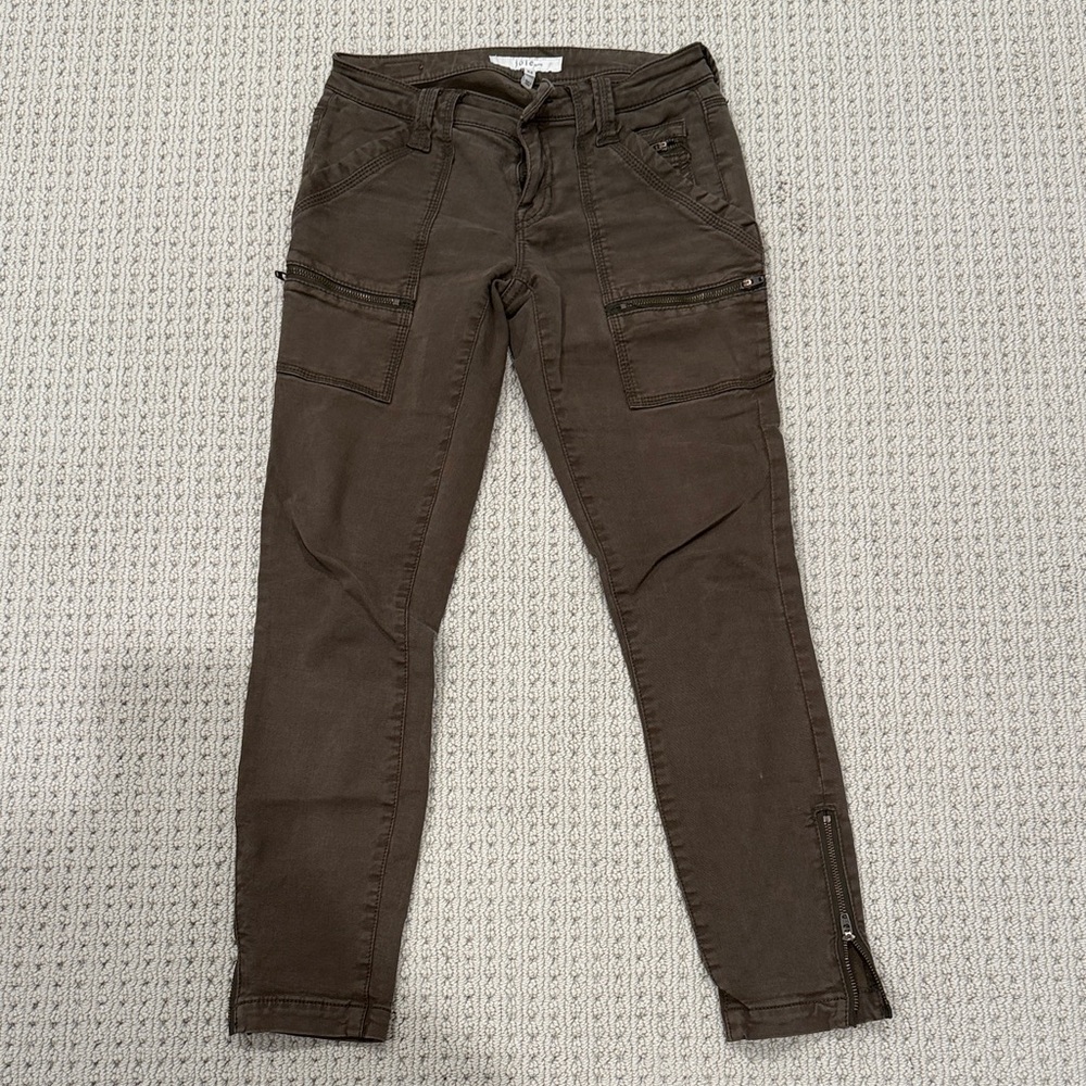 Joie Park Skinny Pants Jeans in Dark Green/Army Size 24 with stains